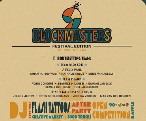 Wedstrijdervaring Blockmasters Festival – heel veel boulders